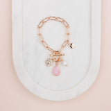 Rose Gold Pink & Howlite Charm Bracelet