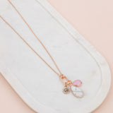 Rose Gold Pink & Howlite Charm Necklace