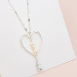Silver Heart With Pearl Necklace