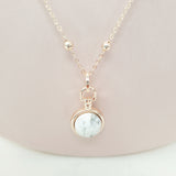 SHORT | Rose Gold Marble Ball Necklace