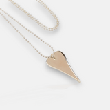 Long Light Gold Flat Heart Necklace