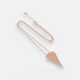 Long Rose Gold Flat Heart Necklace