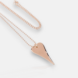 Long Rose Gold Flat Heart Necklace