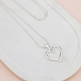 Silver J1 Favorite Heart Long Necklace