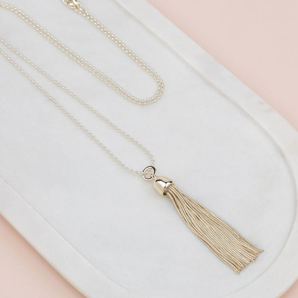 Light Gold J1 Favourite Tassel Necklace