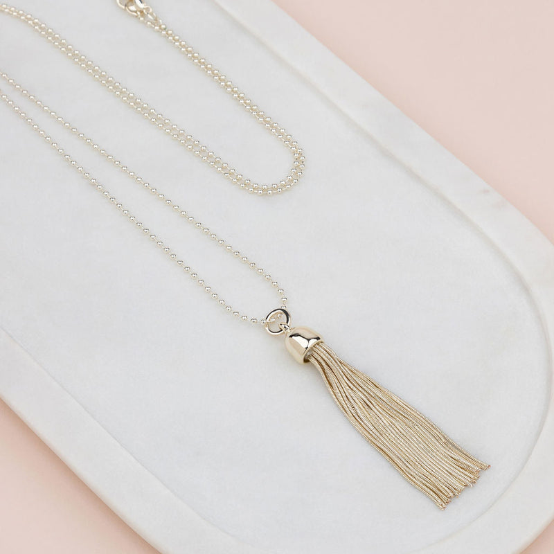 Light Gold J1 Favourite Tassel Necklace