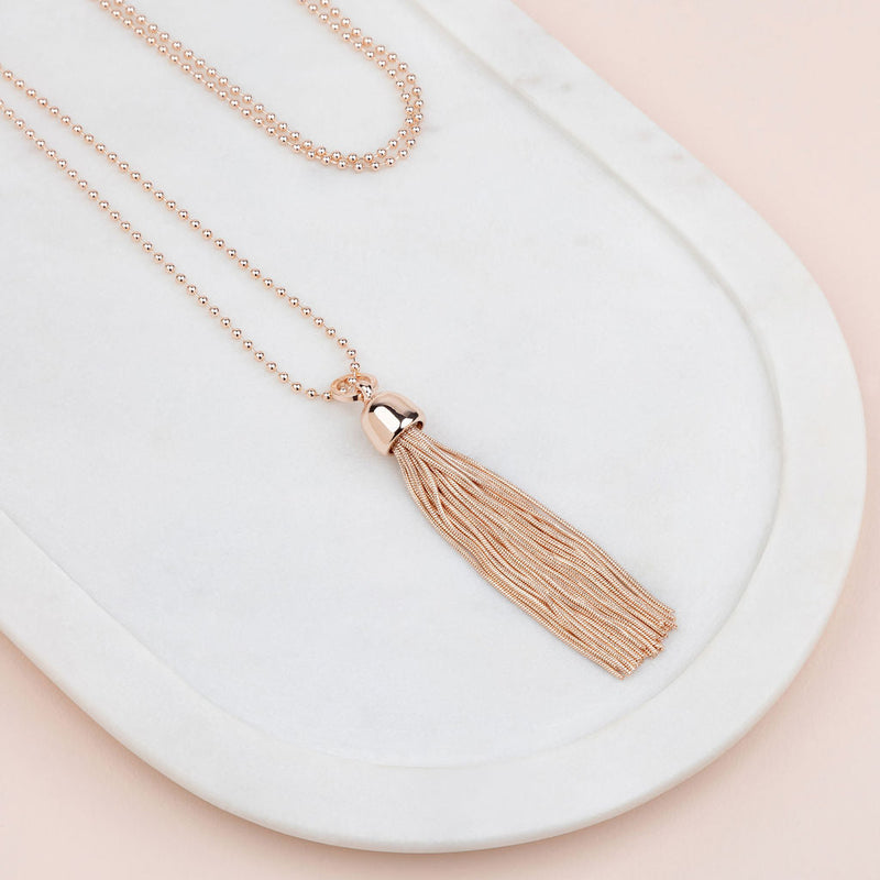 Rose Gold J1 Favourite Tassel Necklace Lillyco Retail