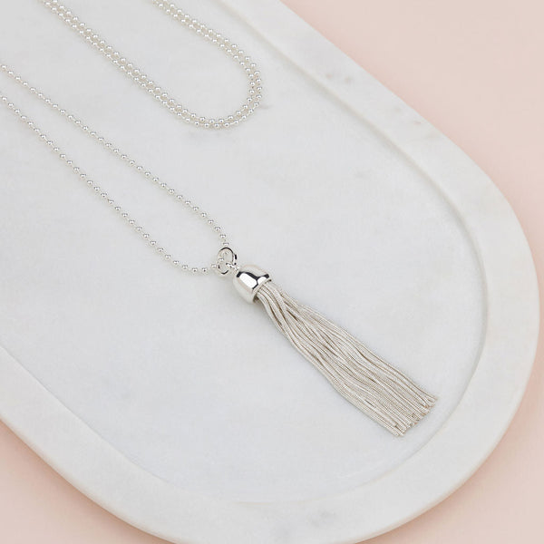 Silver J1 Favourite Tassel Necklace