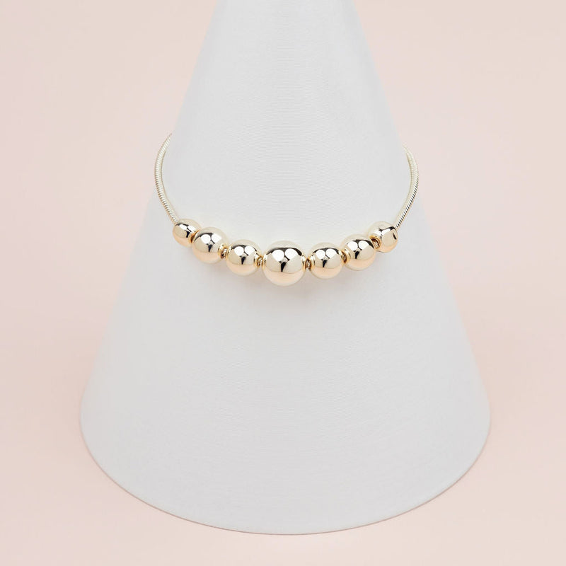 Adjustable Light Gold Bead Bracelet