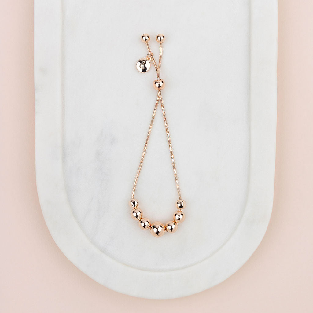 Adjustable Rose Gold Bead Bracelet
