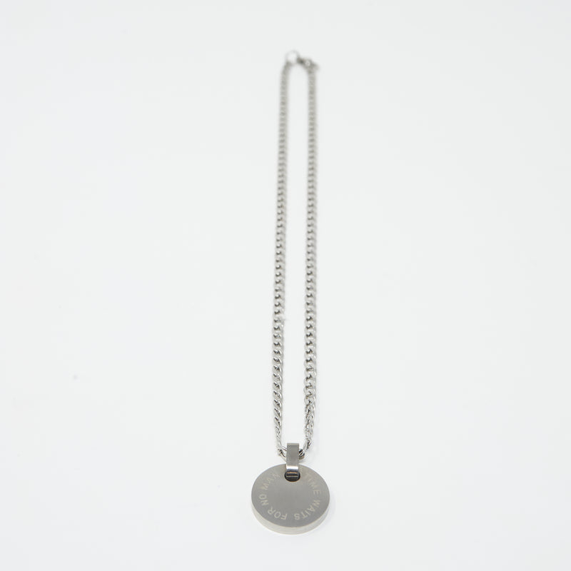 Sort Stainless Steel Small Disc Necklace