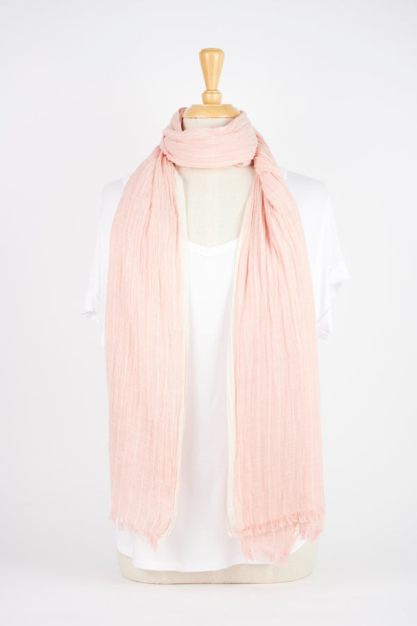 Soft Pink/White Stripe Scarf