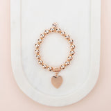 Rose Gold Solid Love Heart Bracelet