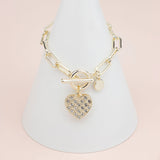 Light Gold Bling Love Heart Bracelet