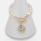 Light Gold Coin Pearl Bracelet