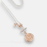 Mixed T-Bar Coin Necklace