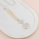 Silver & Pearl Coin Necklace