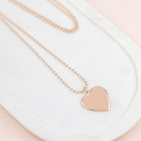 Rose Gold Solid Love Heart Necklace