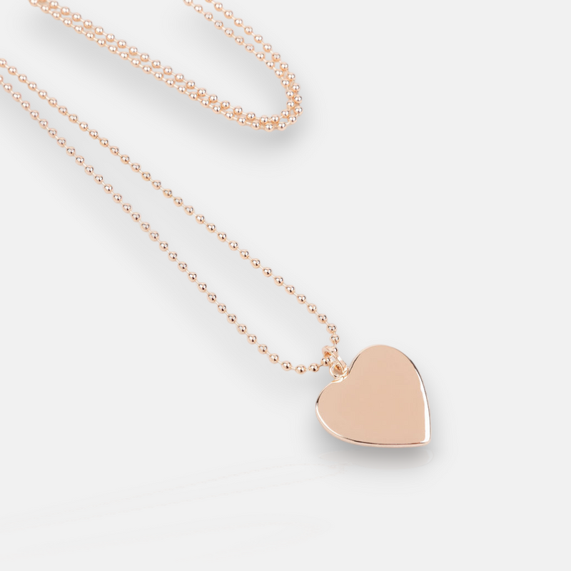 Rose Gold Solid Love Heart Necklace