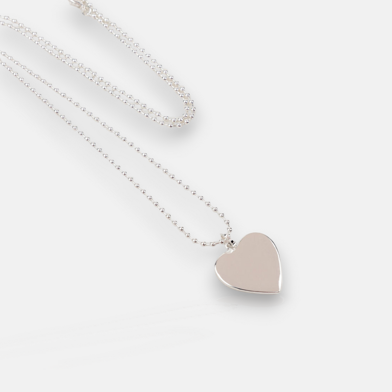 Silver Solid Love Heart Necklace
