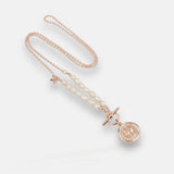 Rose Gold & Pearl Coin Necklace