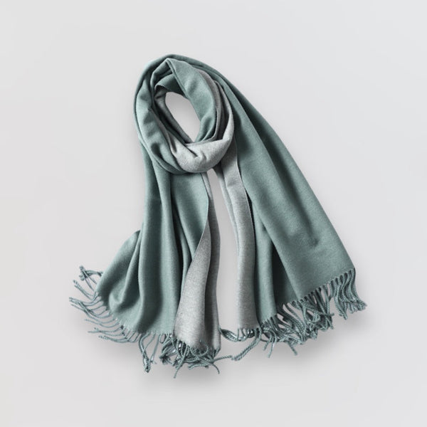 Ladies Double-Sided Green & Grey Scarf