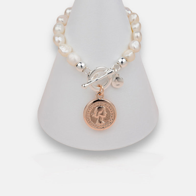 Mixed Coin Pearl Bracelet