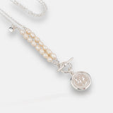 Silver & Pearl Coin Necklace