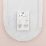 Silver Crystal Bling Love Heart Earring