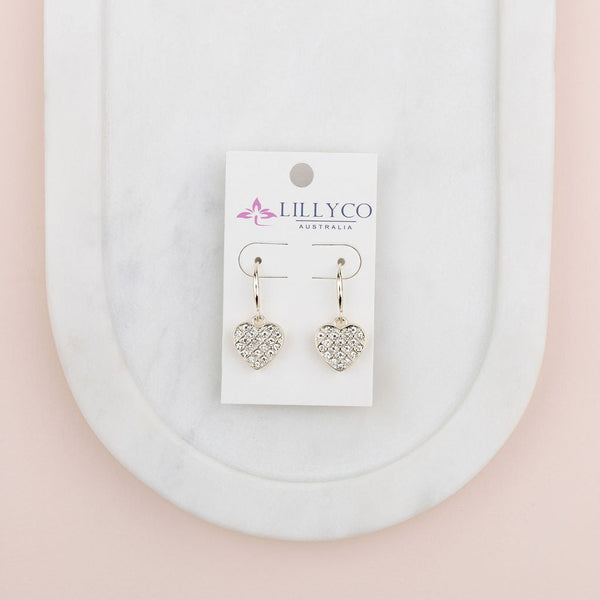Gold Crystal Bling Heart Earring