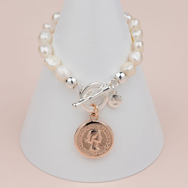 Mixed Coin Pearl Bracelet